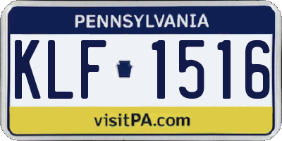PA license plate KLF1516