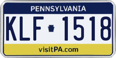PA license plate KLF1518