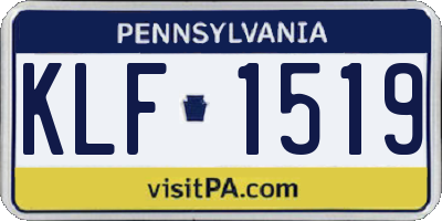 PA license plate KLF1519