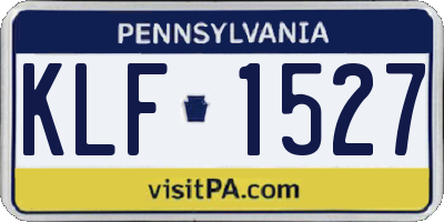 PA license plate KLF1527