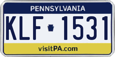 PA license plate KLF1531