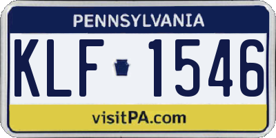 PA license plate KLF1546