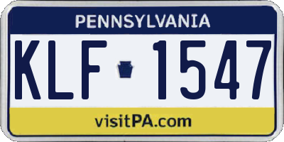 PA license plate KLF1547