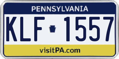 PA license plate KLF1557