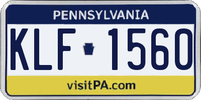 PA license plate KLF1560