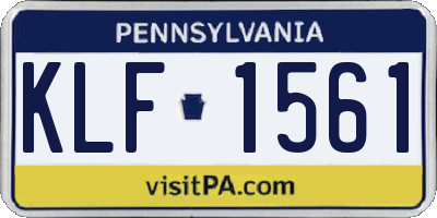 PA license plate KLF1561