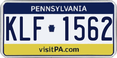 PA license plate KLF1562