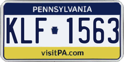 PA license plate KLF1563