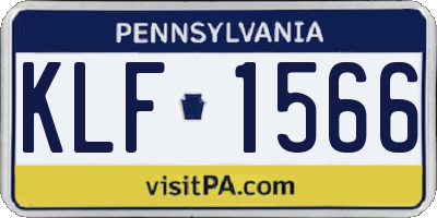 PA license plate KLF1566