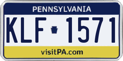 PA license plate KLF1571