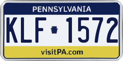PA license plate KLF1572