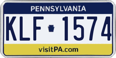 PA license plate KLF1574