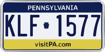 PA license plate KLF1577