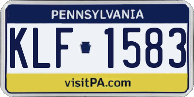 PA license plate KLF1583