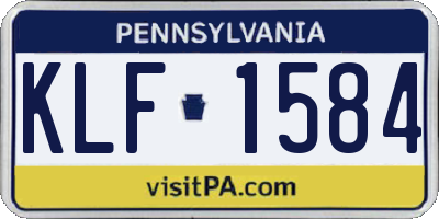 PA license plate KLF1584