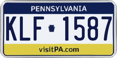 PA license plate KLF1587