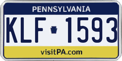 PA license plate KLF1593