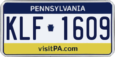 PA license plate KLF1609