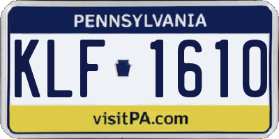 PA license plate KLF1610