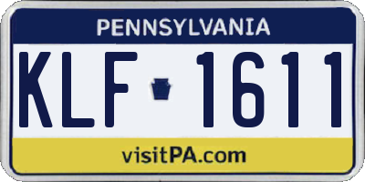 PA license plate KLF1611