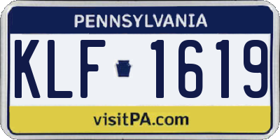 PA license plate KLF1619