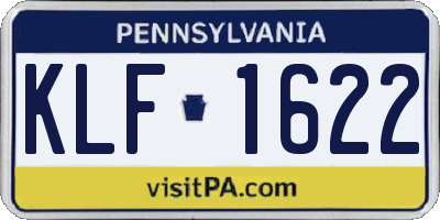 PA license plate KLF1622