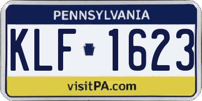 PA license plate KLF1623