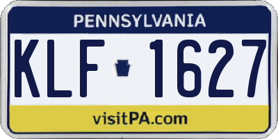 PA license plate KLF1627