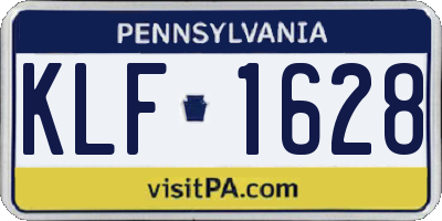 PA license plate KLF1628