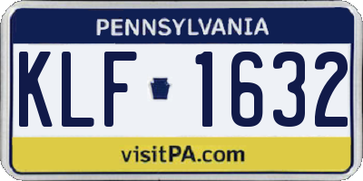 PA license plate KLF1632