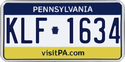 PA license plate KLF1634