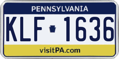 PA license plate KLF1636