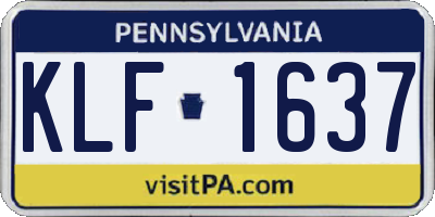 PA license plate KLF1637