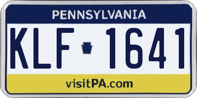 PA license plate KLF1641