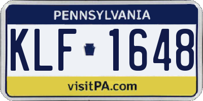 PA license plate KLF1648