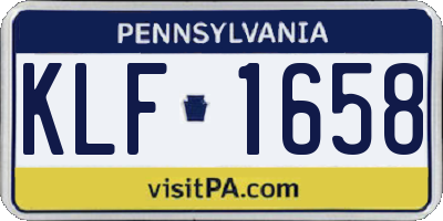 PA license plate KLF1658