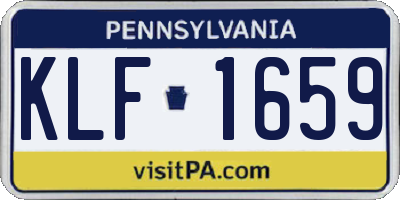 PA license plate KLF1659
