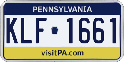 PA license plate KLF1661