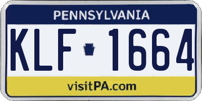 PA license plate KLF1664