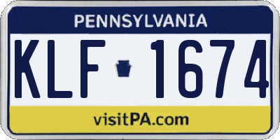 PA license plate KLF1674