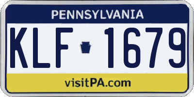 PA license plate KLF1679