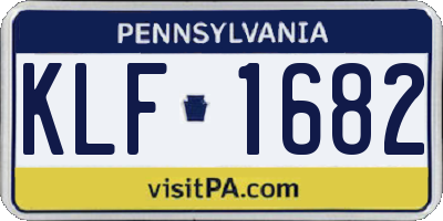 PA license plate KLF1682