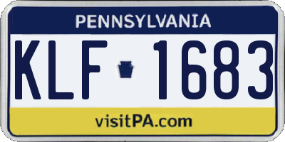 PA license plate KLF1683