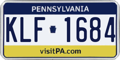 PA license plate KLF1684