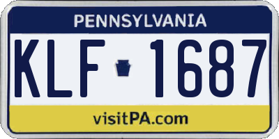 PA license plate KLF1687