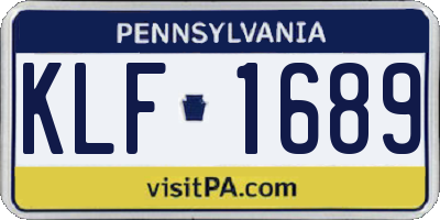 PA license plate KLF1689