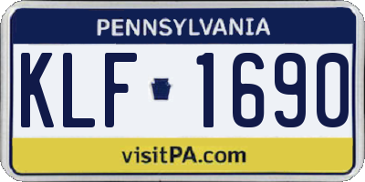 PA license plate KLF1690