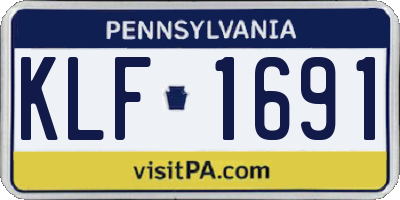 PA license plate KLF1691