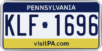 PA license plate KLF1696
