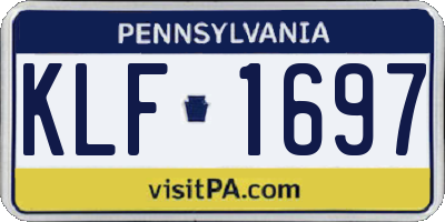 PA license plate KLF1697